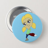 Badge Rond 7,6 Cm chibi foxy fille (Devant & derrière)
