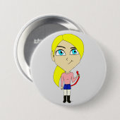 Badge Rond 7,6 Cm chibi "mauvaise fille" (Devant & derrière)