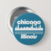 Badge Rond 7,6 Cm Chicago, Illinois (Devant & derrière)