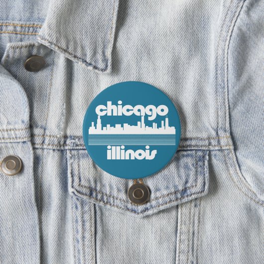 Badge Rond 7,6 Cm Chicago, Illinois (En situation)