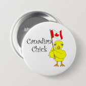 Badge Rond 7,6 Cm Chick canadien (Devant & derrière)