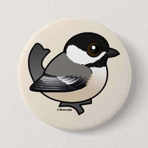 Badge Rond 7,6 Cm Chickadee Noir-couvert