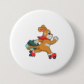 Badge Rond 7,6 Cm Chien à roulettes (Devant)