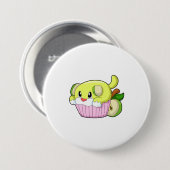 Badge Rond 7,6 Cm Chien avec gâteau (Devant & derrière)