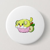 Badge Rond 7,6 Cm Chien avec gâteau (Devant)