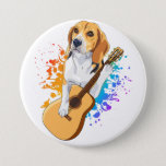 Badge Rond 7,6 Cm Chien beagle jouant à la guitare acoustique ronde<br><div class="desc">Chien beagle Jouer Acoustique Guitare Cool Musicien Guitariste Design familial Cadeau Round Button Classic Collection.</div>