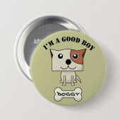 Badge Rond 7,6 Cm Chien Button12 (Devant & derrière)