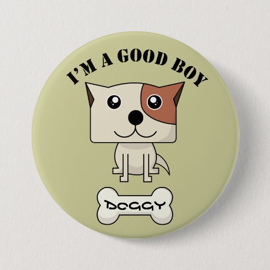 Badge Rond 7,6 Cm Chien Button12 (Devant)