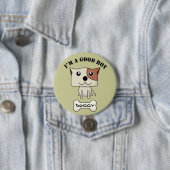 Badge Rond 7,6 Cm Chien Button12 (En situation)