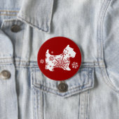 Badge Rond 7,6 Cm Chien de Noël (En situation)