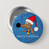 Badge Rond 7,6 Cm Chien de Noël Festif (Devant & derrière)