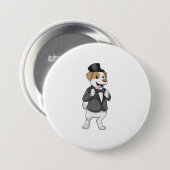 Badge Rond 7,6 Cm Chien en chambre avec ruban (Devant & derrière)