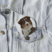 Badge Rond 7,6 Cm Chien mignon (En situation)