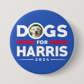Badge Rond 7,6 Cm Chiens pour Harris 2024 personnalisé Photo personn (Devant)