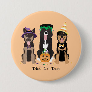Badge Rond 7,6 Cm Chiens Trick Or Treat Dans Des Costumes D'Hallowee