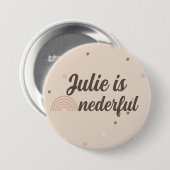 Badge Rond 7,6 Cm Chiffre bohème arc-en-ciel premier anniversaire On (Devant & derrière)