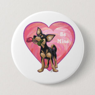Badge Rond 7,6 Cm Chihuahua Saint-Valentin