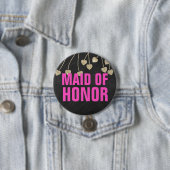 Badge Rond 7,6 Cm Chimmery Chic Maid of Honor Button Pin (En situation)