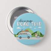 Badge Rond 7,6 Cm China Pugs Road Trip (Devant & derrière)