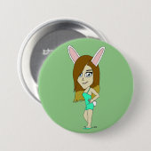 Badge Rond 7,6 Cm Chini Bunny (Devant & derrière)
