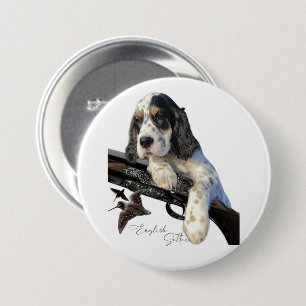 Badge Rond 7,6 Cm Chiot anglais Setter