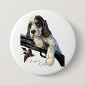 Badge Rond 7,6 Cm Chiot anglais Setter (Devant)