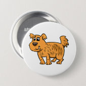 Badge Rond 7,6 Cm Chiot orange débraillé (Devant & derrière)