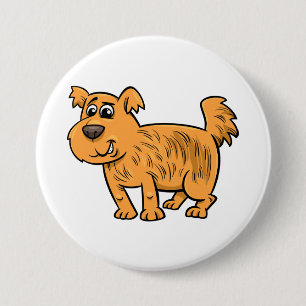Badge Rond 7,6 Cm Chiot orange débraillé