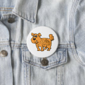 Badge Rond 7,6 Cm Chiot orange débraillé (En situation)