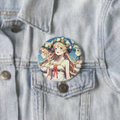 Badge Rond 7,6 Cm Choeur d'anime (En situation)