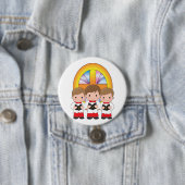 Badge Rond 7,6 Cm Choir Boys chantant dans l'église (En situation)