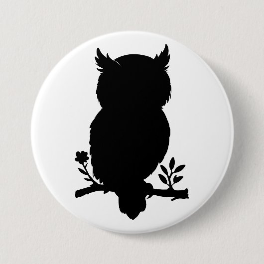 Badge Rond 7,6 Cm Chouette (Devant)