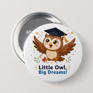 Badge Rond 7,6 Cm Chouette de remise de diplôme adorable Petite Chou