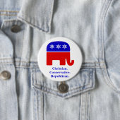 Badge Rond 7,6 Cm Chrétien. Conservateur. Républicain (En situation)