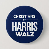 Badge Rond 7,6 Cm Chrétiens pour Harris Walz (Devant)