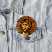 Badge Rond 7,6 Cm Christ Pantocrator (En situation)