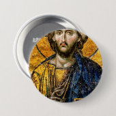 Badge Rond 7,6 Cm Christ Pantocrator Mosaic (Devant & derrière)