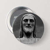 Badge Rond 7,6 Cm Christ Rédempteur (Devant & derrière)
