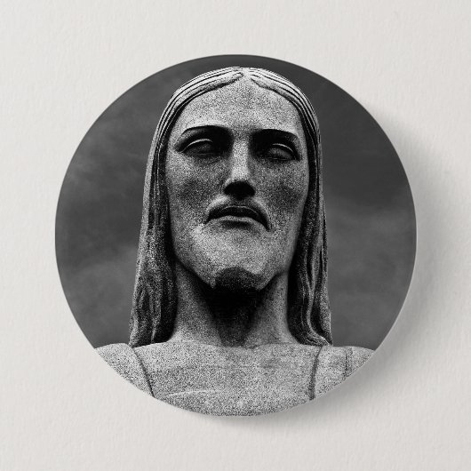 Badge Rond 7,6 Cm Christ Rédempteur (Devant)