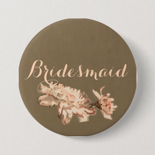 Badge Rond 7,6 Cm Chrysanthèmes dans une bouteille Bouton de la serv (Devant)