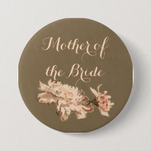 Badge Rond 7,6 Cm Chrysanthèmes dans une bouteille mère de la mariée