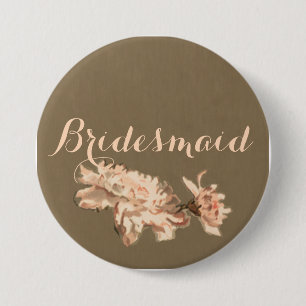 Badge Rond 7,6 Cm Chrysanthemums in a Bottle Bridesmaid Button