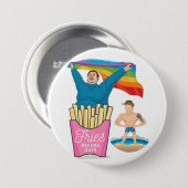 Badge Rond 7,6 Cm CHUBBY CHASER LGBT Gay pride Funny Twink (Devant & derrière)