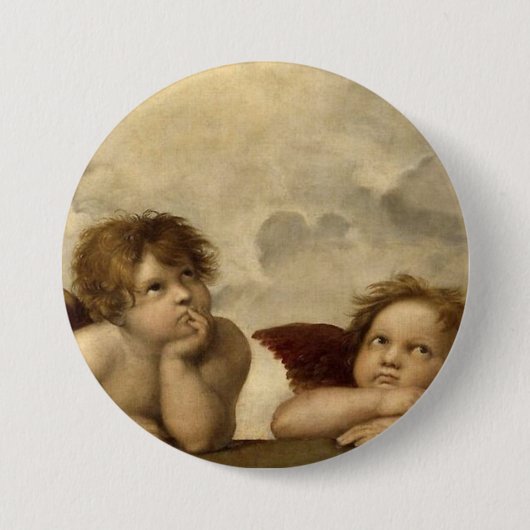 Badge Rond 7,6 Cm Chubs Raphael Santi Sistine Madonna Sweet (Devant)