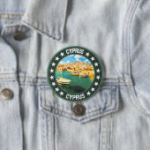 Badge Rond 7,6 Cm Chypre (En situation)