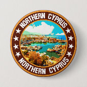 Badge Rond 7,6 Cm Chypre du Nord (Devant)