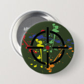 Badge Rond 7,6 Cm Cible de l'Armée Green Paintball Party (Devant & derrière)