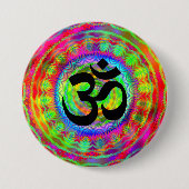 Badge Rond 7,6 Cm Cible Tiedye avec symbole Om (Devant)