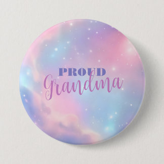 Badge Rond 7,6 Cm Ciel nocturne étoilé rose lavande pastel doux