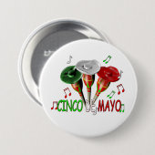 Badge Rond 7,6 Cm Cinco de Mayo (Devant & derrière)
